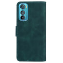 For Motorola Edge 30 Skin Feel Pure Color Flip Leather Phone Case(Green)