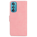 For Motorola Edge 30 Skin Feel Pure Color Flip Leather Phone Case(Pink)
