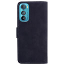 For Motorola Edge 30 Skin Feel Pure Color Flip Leather Phone Case(Black)
