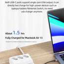 USAMS US-CC160 P1 65W 6 In 1 Super Silicon Fast Charging USB Extension Socket , EU Plug(White)