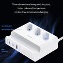 USAMS US-CC160 P1 65W 6 In 1 Super Silicon Fast Charging USB Extension Socket , EU Plug(White)