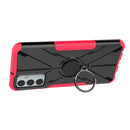 For Samsung Galaxy F23 / M23 5G Armor Bear Shockproof PC + TPU Phone Case with Ring(Rose Red)