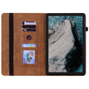 For Nokia T20 10.4 2021 Skin Feel Solid Color Zipper Leather Tablet Case(Brown)
