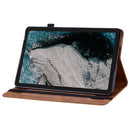 For Nokia T20 10.4 2021 Skin Feel Solid Color Zipper Leather Tablet Case(Brown)