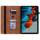 For Samsung Galaxy Tab S7 / S8 Skin Feel Solid Color Zipper Leather Tablet Case(Brown)