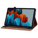 For Samsung Galaxy Tab S7 / S8 Skin Feel Solid Color Zipper Leather Tablet Case(Brown)