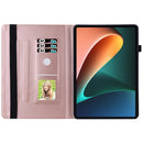 For Xiaomi Pad 5 Pro Big Butterfly Embossed Leather Tablet Case(Rose Gold)