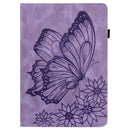 For Amazon Kindle Paperwhite 5 Big Butterfly Embossed Smart Leather Tablet Case(Purple)