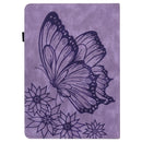 For Amazon Kindle Paperwhite 5 Big Butterfly Embossed Smart Leather Tablet Case(Purple)