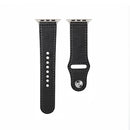 Nail Silver Buckle Leather Watch Band For Apple Watch Series 8&7 41mm / SE 2&6&SE&5&4 40mm / 3&2&1 38mm(Black)