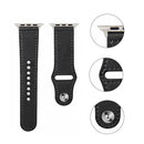 Nail Silver Buckle Leather Watch Band For Apple Watch Series 8&7 41mm / SE 2&6&SE&5&4 40mm / 3&2&1 38mm(Black)