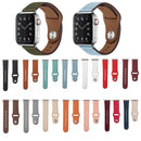 Nail Silver Buckle Leather Watch Band For Apple Watch Series 8&7 41mm / SE 2&6&SE&5&4 40mm / 3&2&1 38mm(Black)