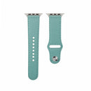 Nail Silver Buckle Leather Watch Band For Apple Watch Ultra 49mm / Series 8&7 45mm / SE 2&6&SE&5&4 44mm / 3&2&1 42mm(Green)
