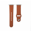 Nail Silver Buckle Leather Watch Band For Apple Watch Ultra 49mm / Series 8&7 45mm / SE 2&6&SE&5&4 44mm / 3&2&1 42mm(Brown)