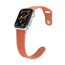 Nail Silver Buckle Leather Watch Band For Apple Watch Ultra 49mm / Series 8&7 45mm / SE 2&6&SE&5&4 44mm / 3&2&1 42mm(Orange)