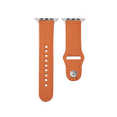 Nail Silver Buckle Leather Watch Band For Apple Watch Ultra 49mm / Series 8&7 45mm / SE 2&6&SE&5&4 44mm / 3&2&1 42mm(Orange)