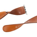 Nail Silver Buckle Leather Watch Band For Apple Watch Ultra 49mm / Series 8&7 45mm / SE 2&6&SE&5&4 44mm / 3&2&1 42mm(Orange)