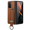 For Samsung Galaxy Z Fold2 SULADA Cool Series PC + Leather Texture Skin Feel Shockproof Phone Case(Brown)