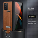 For Samsung Galaxy Z Fold2 SULADA Cool Series PC + Leather Texture Skin Feel Shockproof Phone Case(Brown)