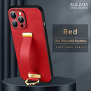 For iPhone 13 Pro Max SULADA Cool Series PC + Leather Texture Skin Feel Shockproof Phone Case(Red)