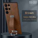 For Samsung Galaxy S22 Ultra 5G SULADA Cool Series PC + Leather Texture Skin Feel Shockproof Phone Case(Brown)