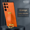For Samsung Galaxy S22 Ultra 5G SULADA Cool Series PC + Leather Texture Skin Feel Shockproof Phone Case(Orange)