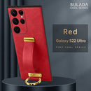 For Samsung Galaxy S22 Ultra 5G SULADA Cool Series PC + Leather Texture Skin Feel Shockproof Phone Case(Red)