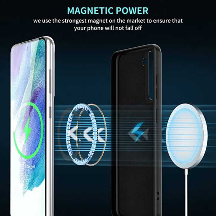 For Samsung Galaxy S21 FE 5G MagSafe Magnetic Liquid Silicone Phone Case(Black)