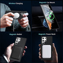 For Samsung Galaxy S22 Ultra 5G MagSafe Magnetic Liquid Silicone Phone Case(Black)