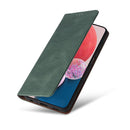 For Samsung Galaxy A13 4G Simple Suction Closure Leather Phone Case(Green)