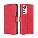For Xiaomi 12 Pro Skin Feel Crocodile Magnetic Clasp Leather Phone Case(Red)