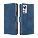 For Xiaomi 12 Pro Skin Feel Crocodile Magnetic Clasp Leather Phone Case(Blue)