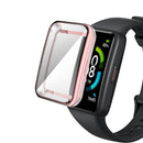 For Huawei Band 7 Full Coverage Electroplating TPU Watch Case(Pink)