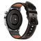 For Samsung Galaxy Watch 3 45mm Sewing Thread Genuine Leather Watch Band(Black)