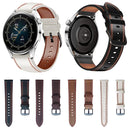For Samsung Galaxy Watch 3 45mm Sewing Thread Genuine Leather Watch Band(Black)