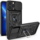 For iPhone 14 Plus Sliding Camera Cover Design TPU+PC Phone Case (Black)