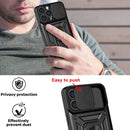 For iPhone 14 Plus Sliding Camera Cover Design TPU+PC Phone Case (Black)