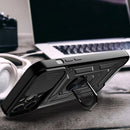 For iPhone 14 Plus Sliding Camera Cover Design TPU+PC Phone Case (Black)