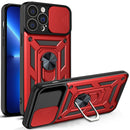 For iPhone 14 Plus Sliding Camera Cover Design TPU+PC Phone Case (Red)