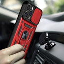 For iPhone 14 Plus Sliding Camera Cover Design TPU+PC Phone Case (Red)