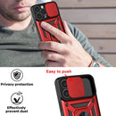 For iPhone 14 Plus Sliding Camera Cover Design TPU+PC Phone Case (Red)