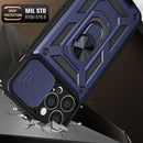 For iPhone 14 Plus Sliding Camera Cover Design TPU+PC Phone Case (Blue)