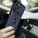 For iPhone 14 Plus Sliding Camera Cover Design TPU+PC Phone Case (Blue)