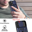 For iPhone 14 Plus Sliding Camera Cover Design TPU+PC Phone Case (Blue)