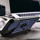 For iPhone 14 Plus Sliding Camera Cover Design TPU+PC Phone Case (Blue)