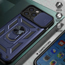 For iPhone 14 Plus Sliding Camera Cover Design TPU+PC Phone Case (Blue)