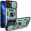For iPhone 14 Plus Sliding Camera Cover Design TPU+PC Phone Case (Green)