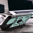 For iPhone 14 Plus Sliding Camera Cover Design TPU+PC Phone Case (Green)