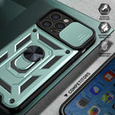 For iPhone 14 Plus Sliding Camera Cover Design TPU+PC Phone Case (Green)