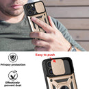For iPhone 14 Plus Sliding Camera Cover Design TPU+PC Phone Case (Gold)